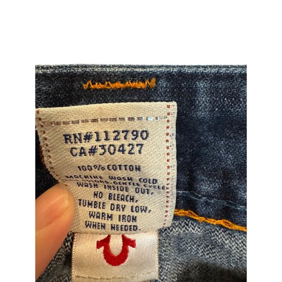 Vintage Y2K True Religion Flare Jeans Womens Size 30 Dark Wash Denim Made In USA - Picture 4 of 6